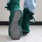 Crochet wool blend slipper booties