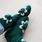Crochet wool blend slipper booties