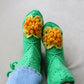 Crochet slipper boots with soles, Soft girl aesthetic home shoes