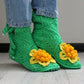Crochet slipper boots with soles, Soft girl aesthetic home shoes