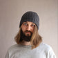 Fisherman trawler cap, Gray 100% merino beanie