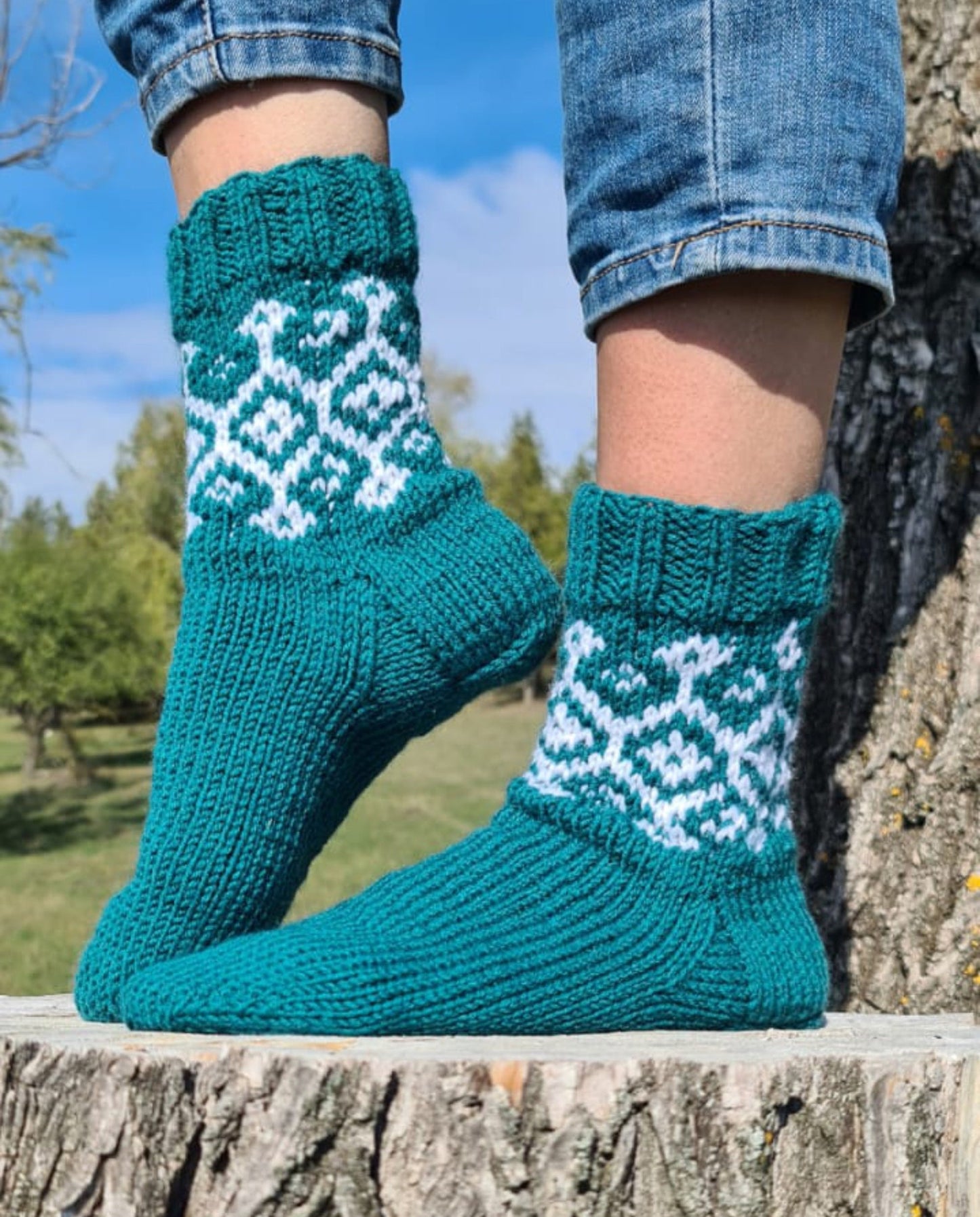 Fair Isle Christmas socks