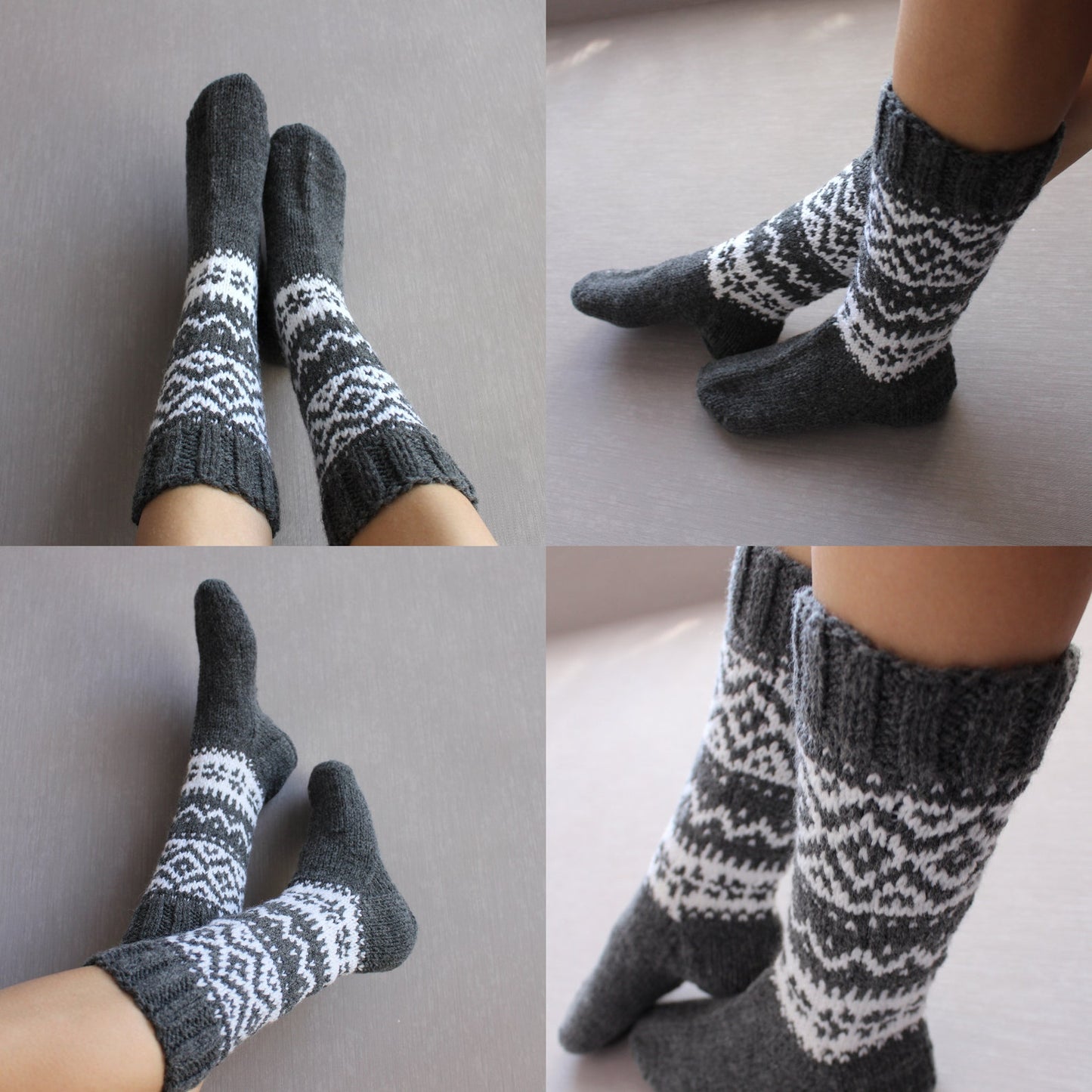 Jacquard wool socks