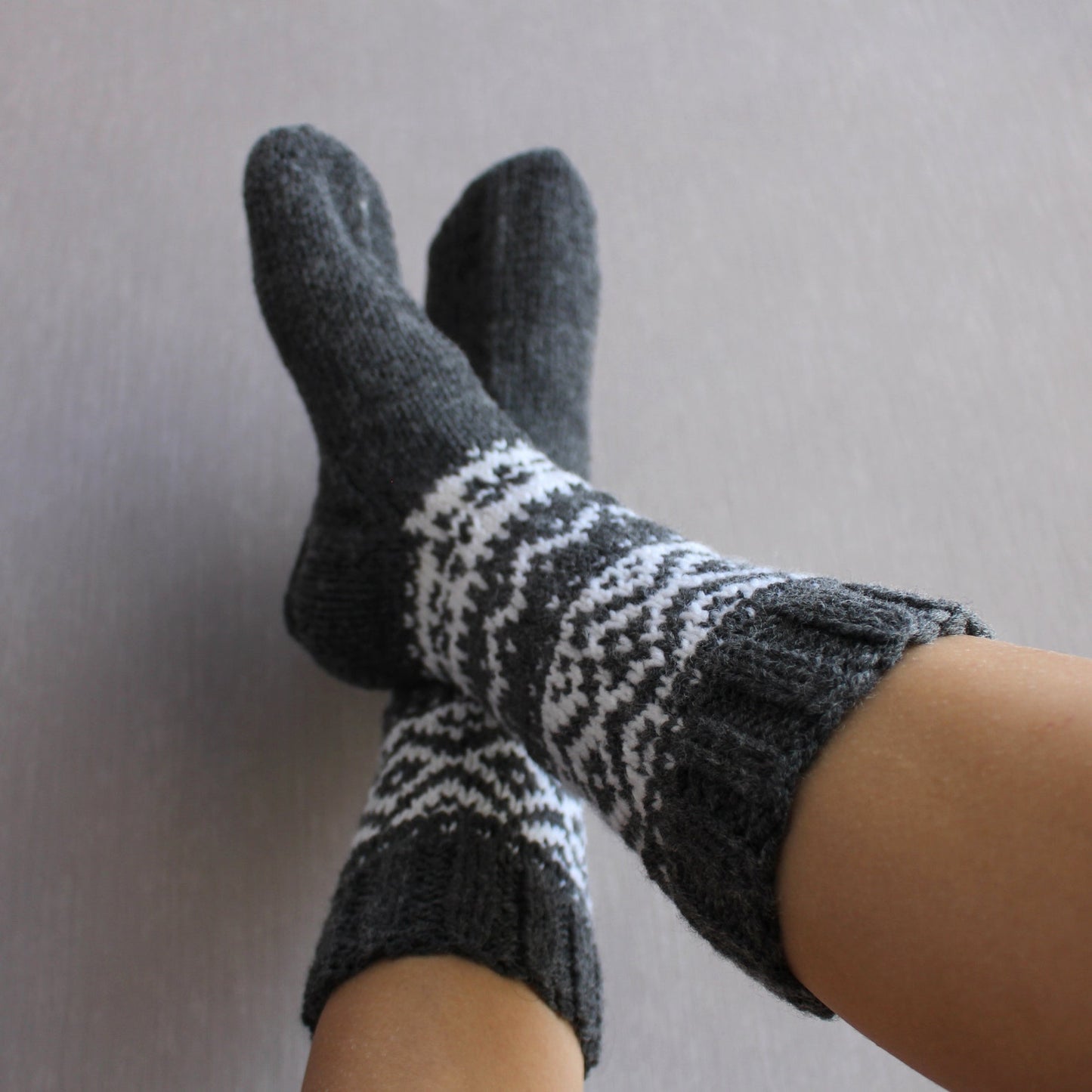 Jacquard wool socks