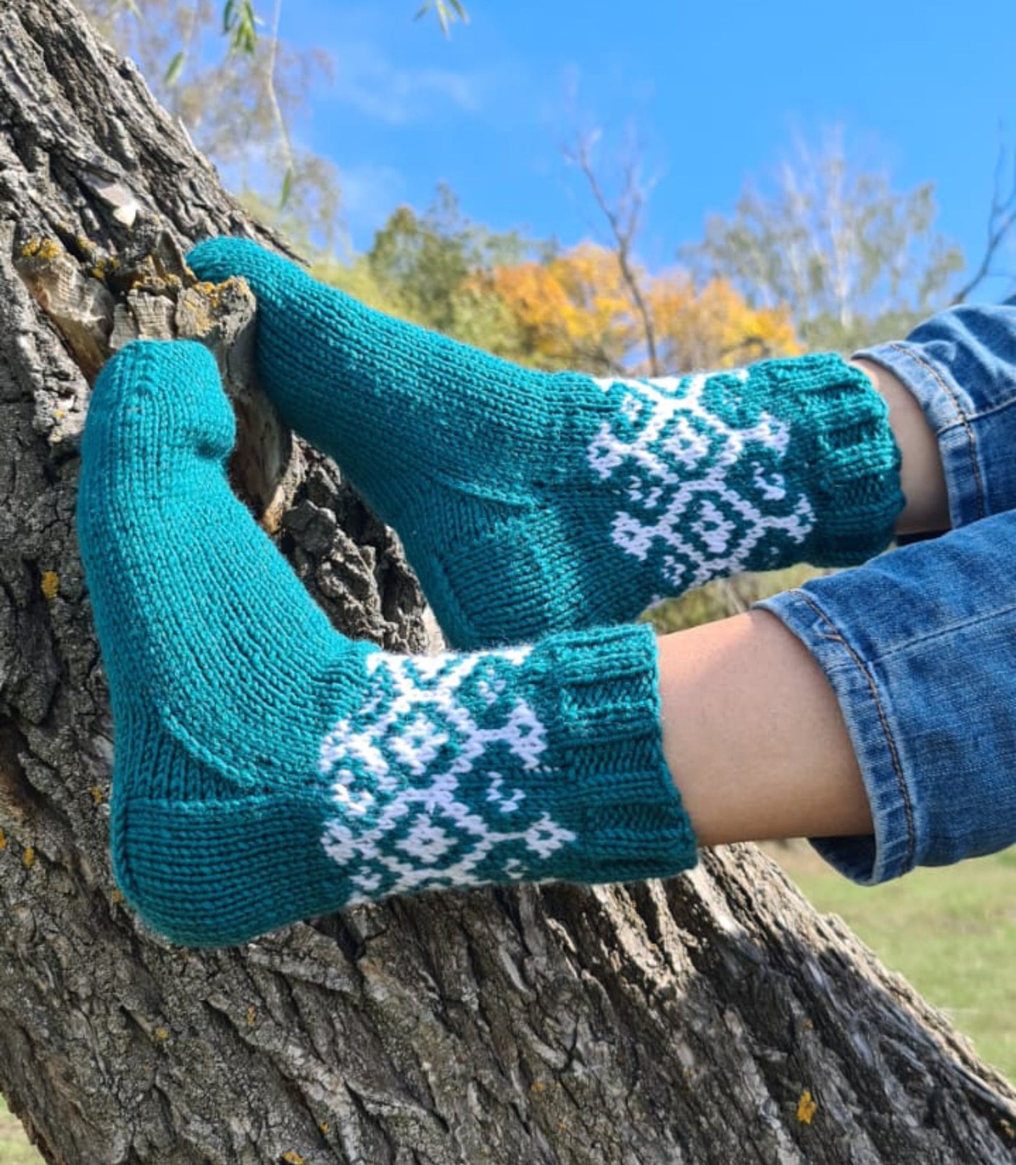 Fair Isle Christmas socks