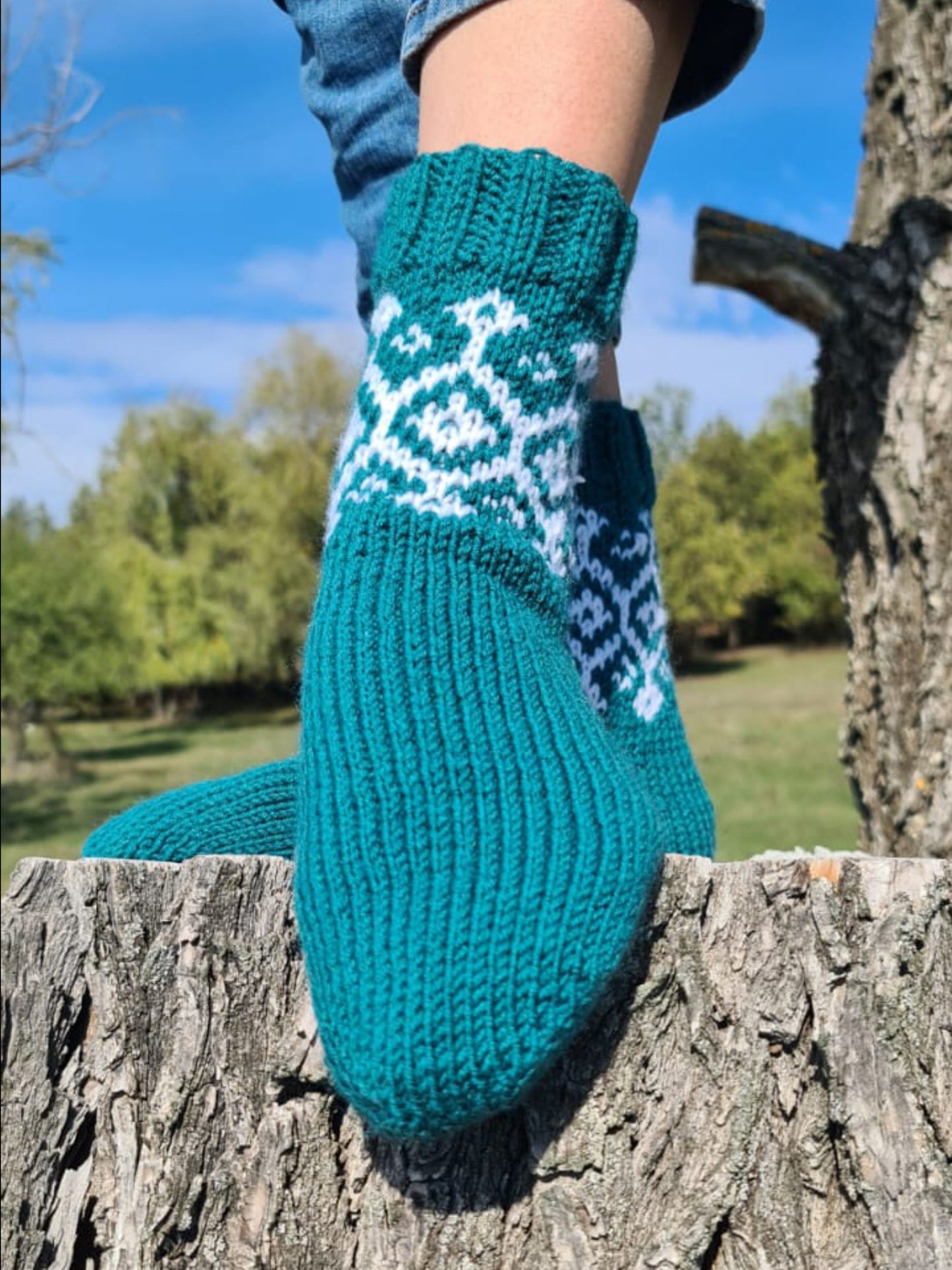 Fair Isle Christmas socks