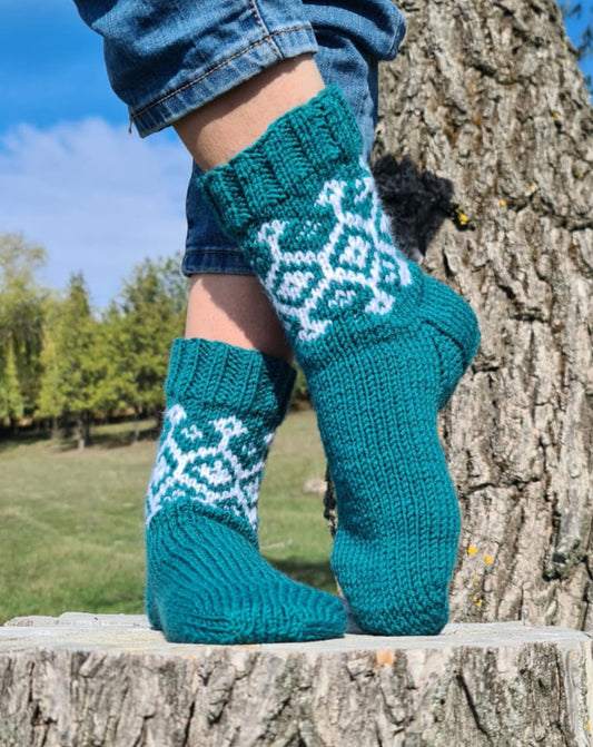 Fair Isle Christmas socks