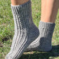 Gray wool socks with braids