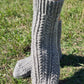Gray wool socks with braids