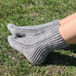 Gray wool socks with braids