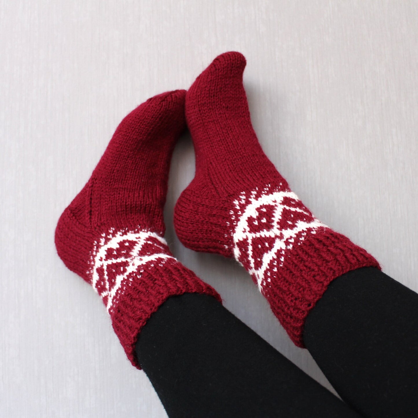 Christmas ornament socks, Wide-calf socks