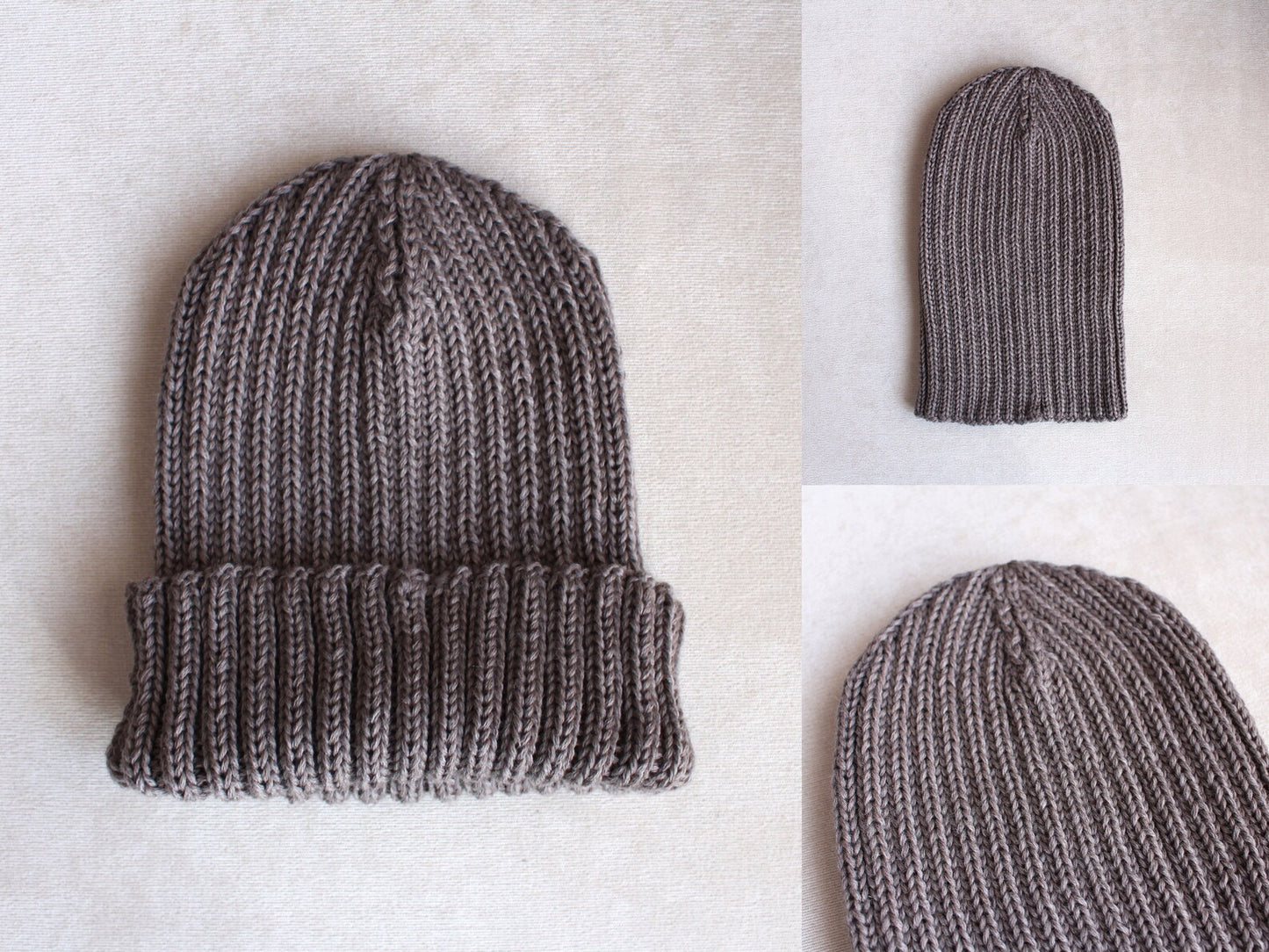 Fisherman trawler cap, Gray 100% merino beanie