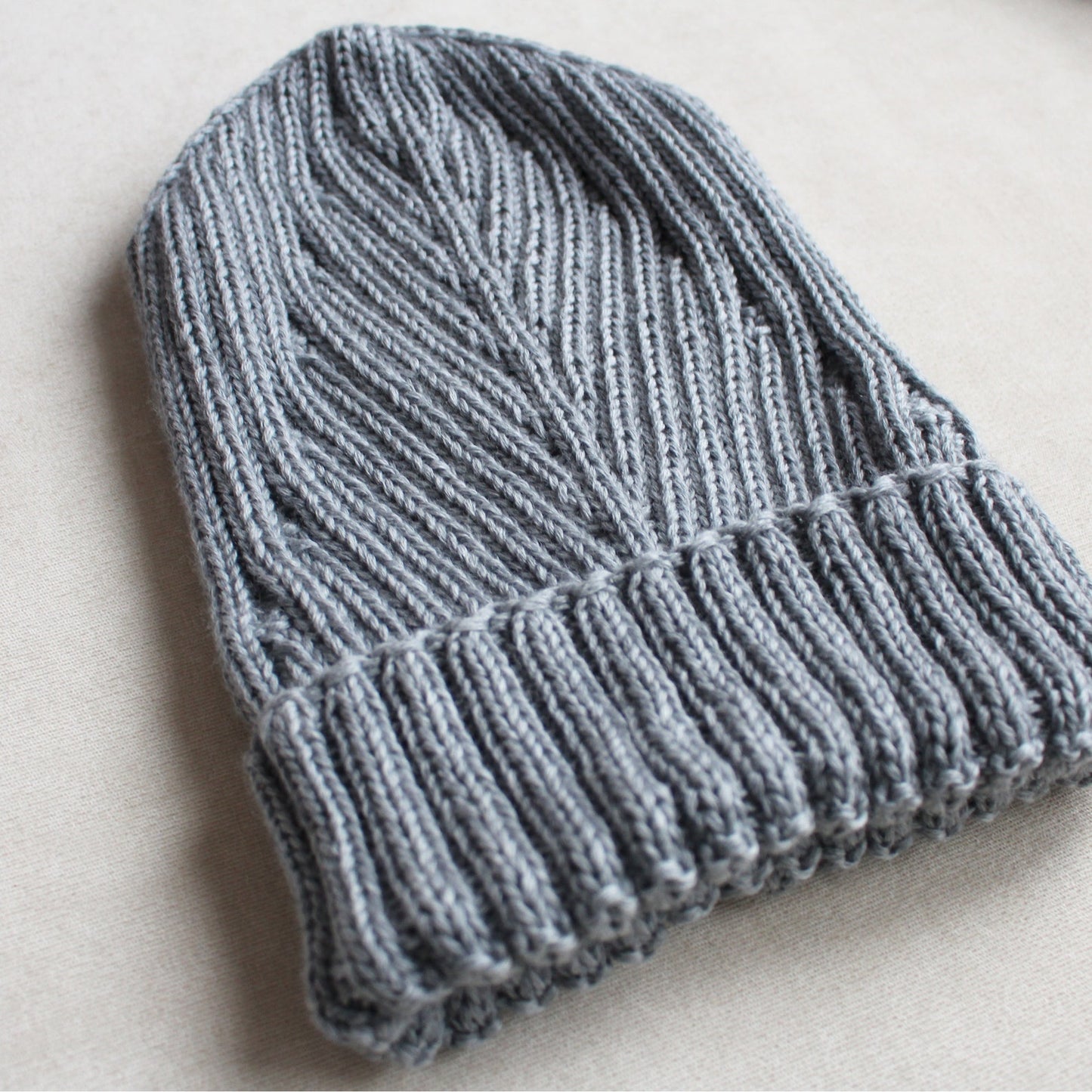 Gray 100% extra-fine merino beanie, Hipster big hair baggy hat