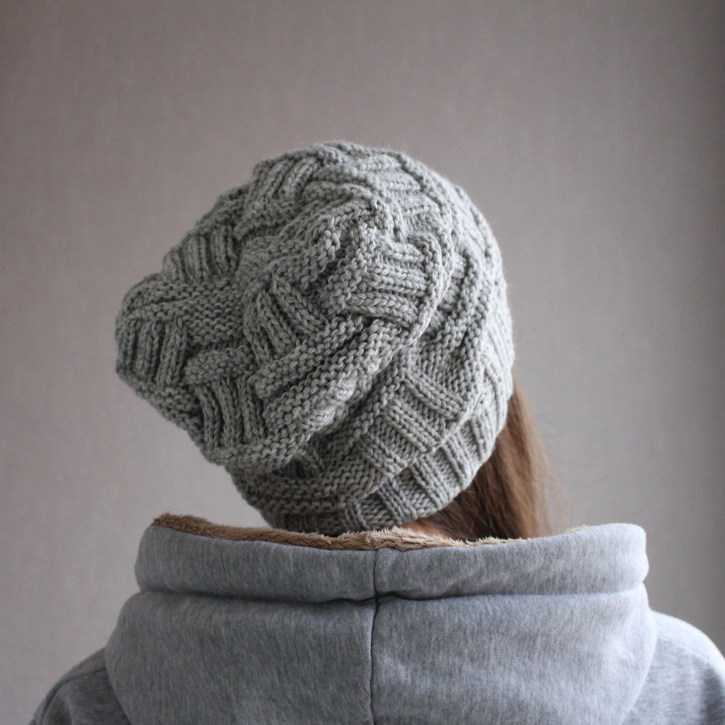 Wool dreadlock tam hat, Slouchy oversized beanie