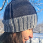 Two tone 100% extra-fine merino beanie, Stretchy warm hat