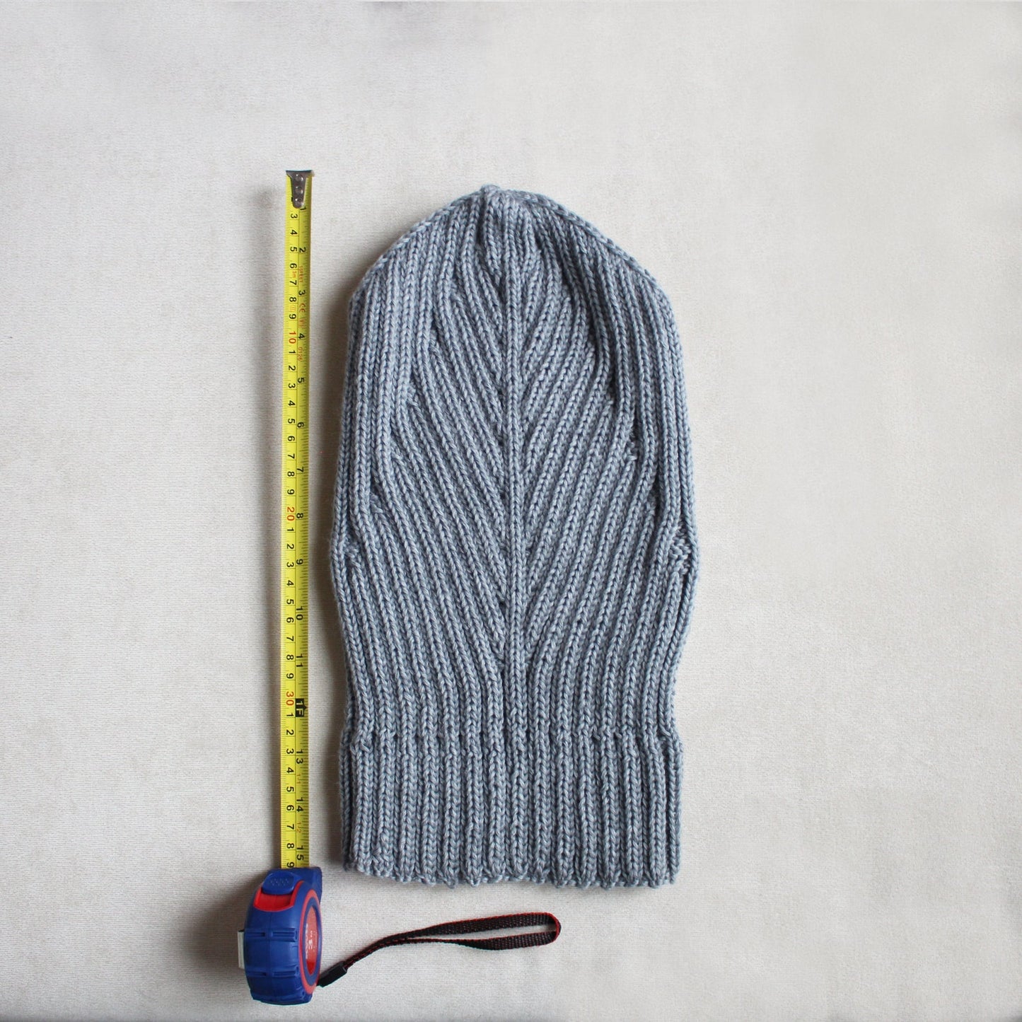 Gray 100% extra-fine merino beanie, Hipster big hair baggy hat