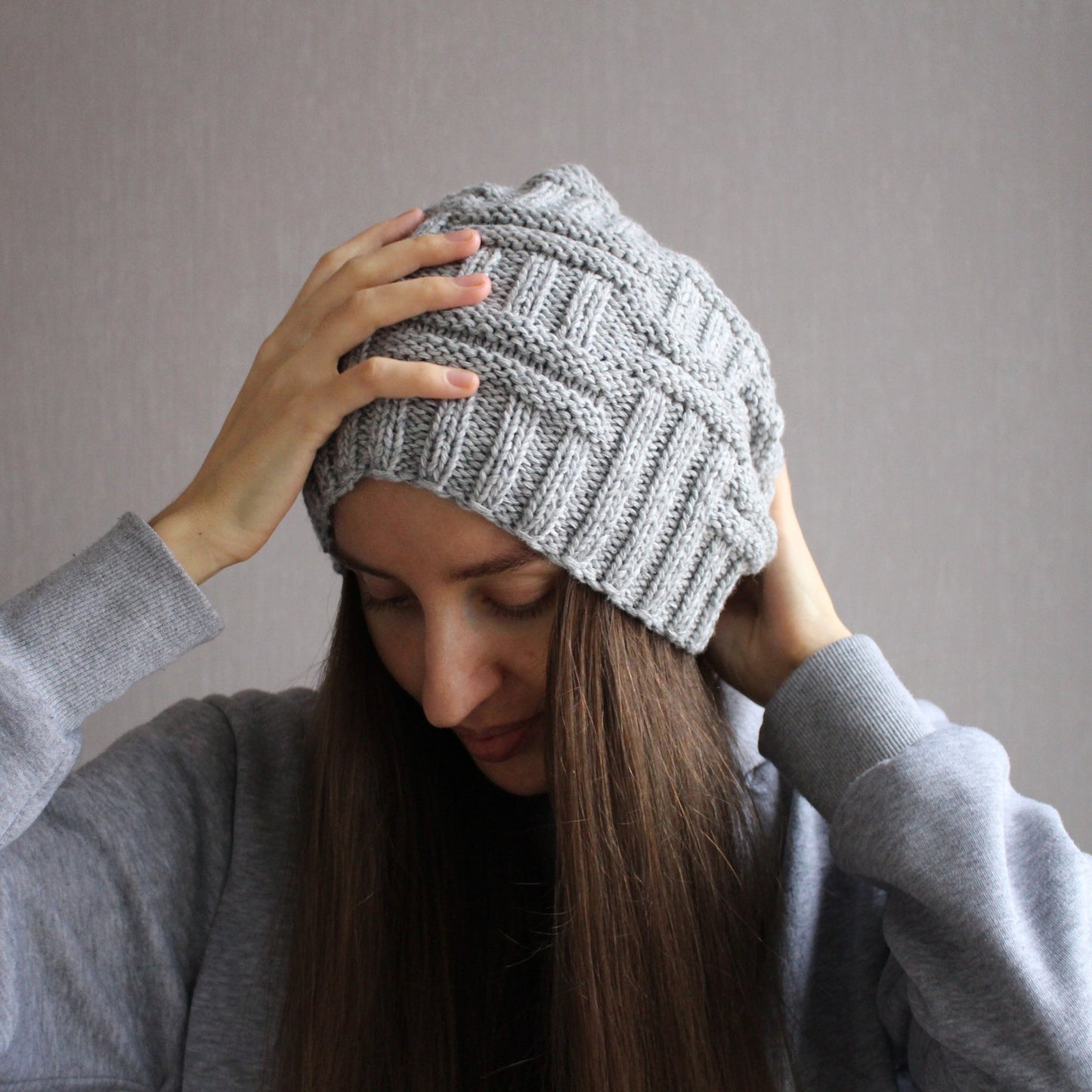 Wool dreadlock tam hat, Slouchy oversized beanie