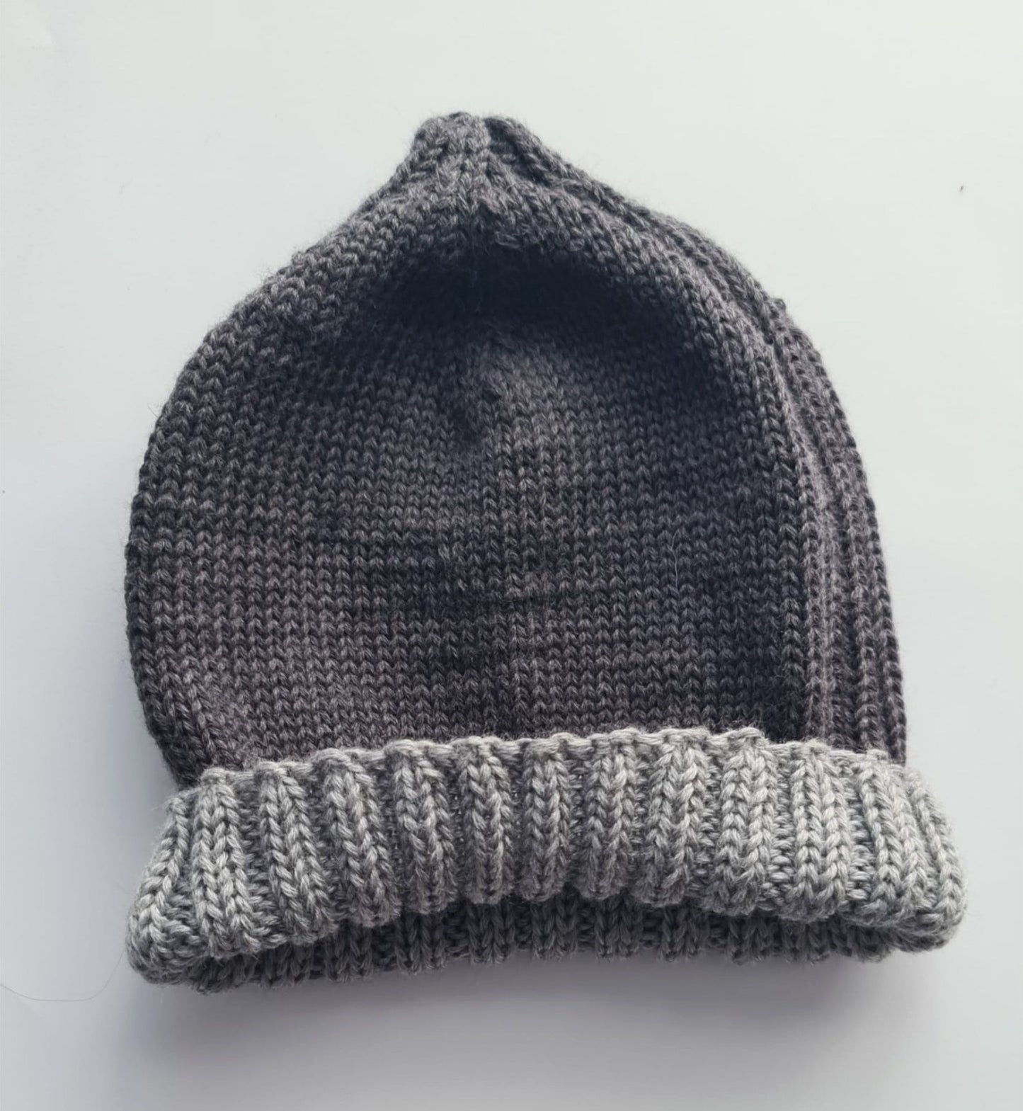 Two tone 100% extra-fine merino beanie, Stretchy warm hat