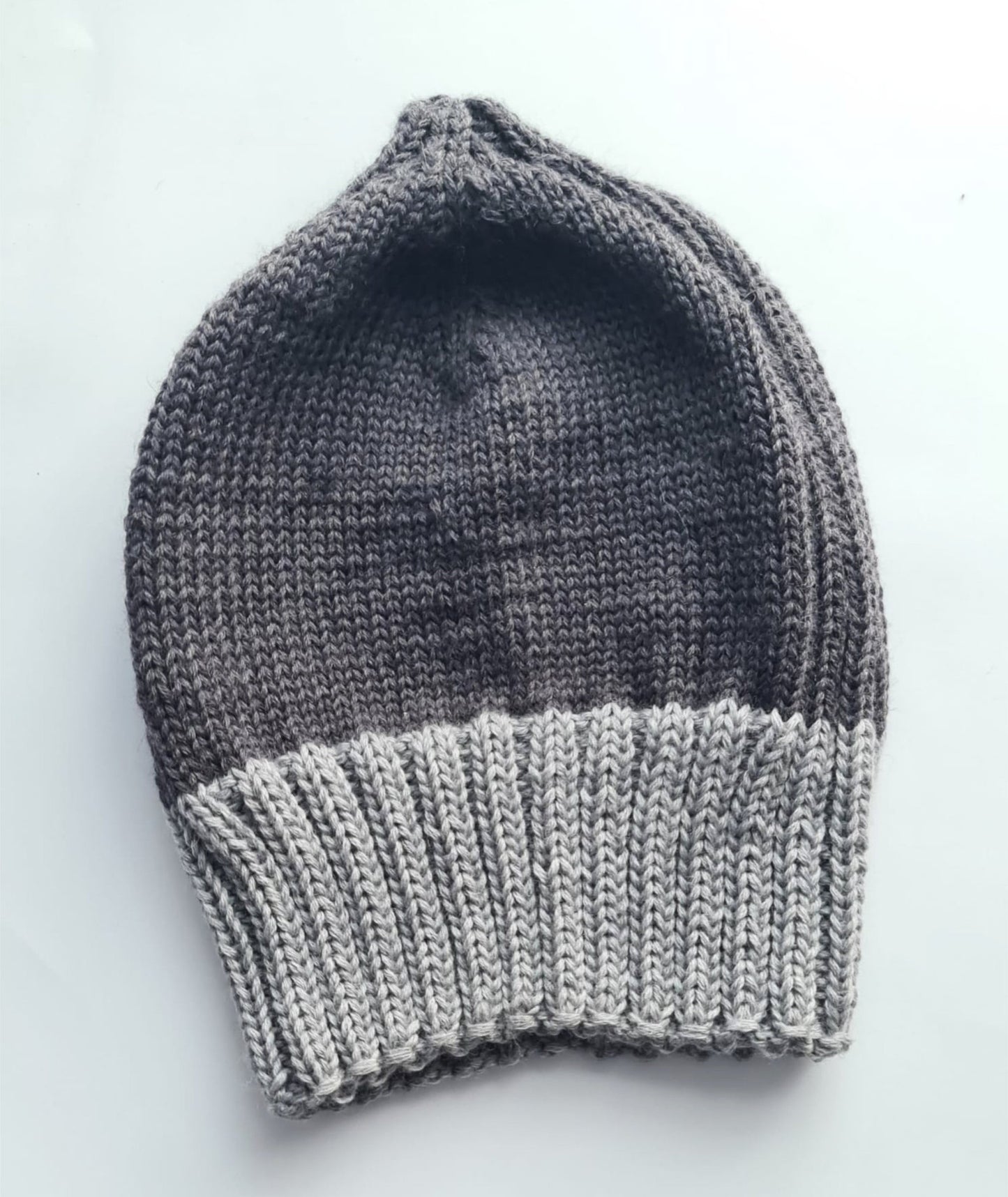 Two tone 100% extra-fine merino beanie, Stretchy warm hat