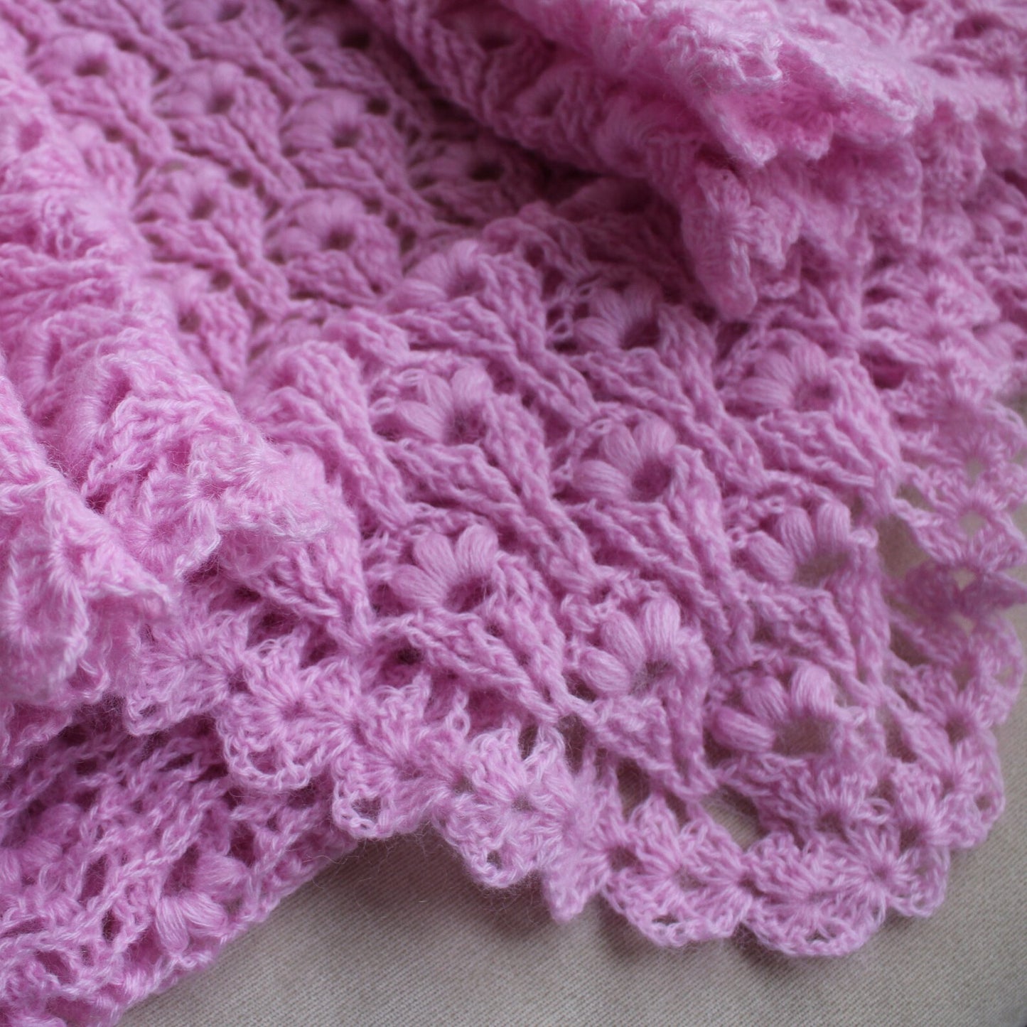 Pink crochet shawl, Warm triangle wrap, Delicate sheer headscarf