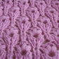 Pink crochet shawl, Warm triangle wrap, Delicate sheer headscarf