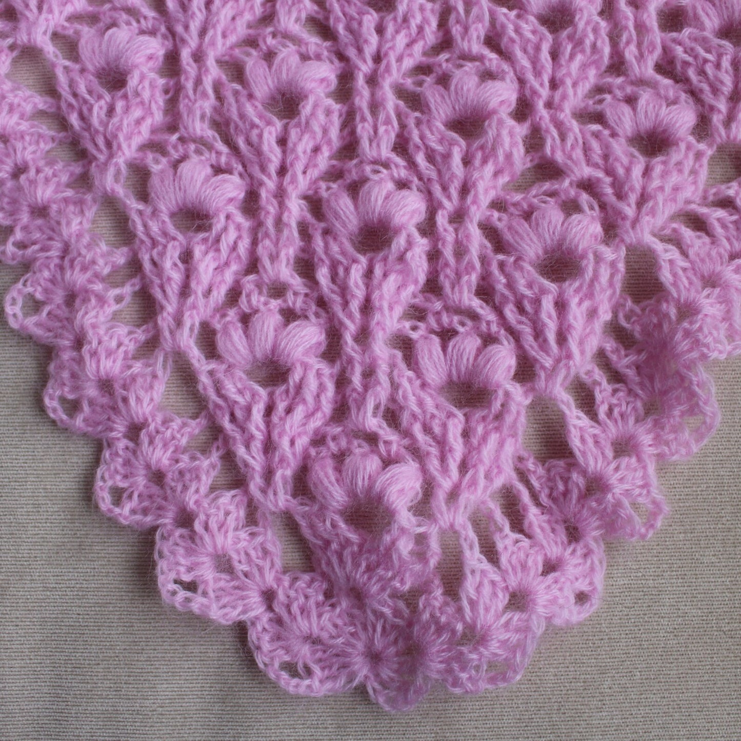 Pink crochet shawl, Warm triangle wrap, Delicate sheer headscarf