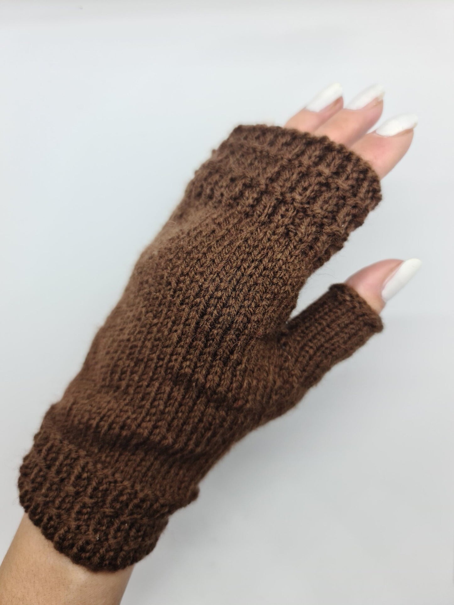 Wool blend fingerless gloves for women, Soft stylish and warm fingerless mittens