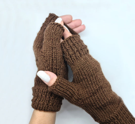 Wool blend fingerless gloves for women, Soft stylish and warm fingerless mittens