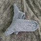 Gray ribbed unisex long socks