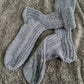Gray ribbed unisex long socks