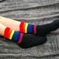 Rainbow crew socks, Socks with colorful stripes