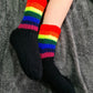 Rainbow crew socks, Socks with colorful stripes
