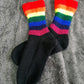 Rainbow crew socks, Socks with colorful stripes