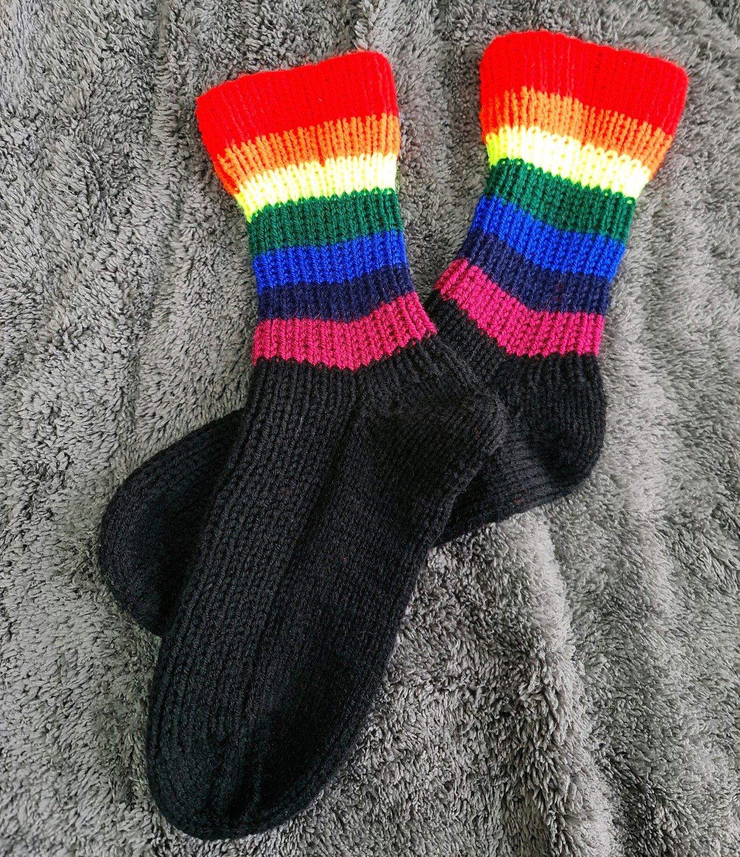 Rainbow crew socks, Socks with colorful stripes