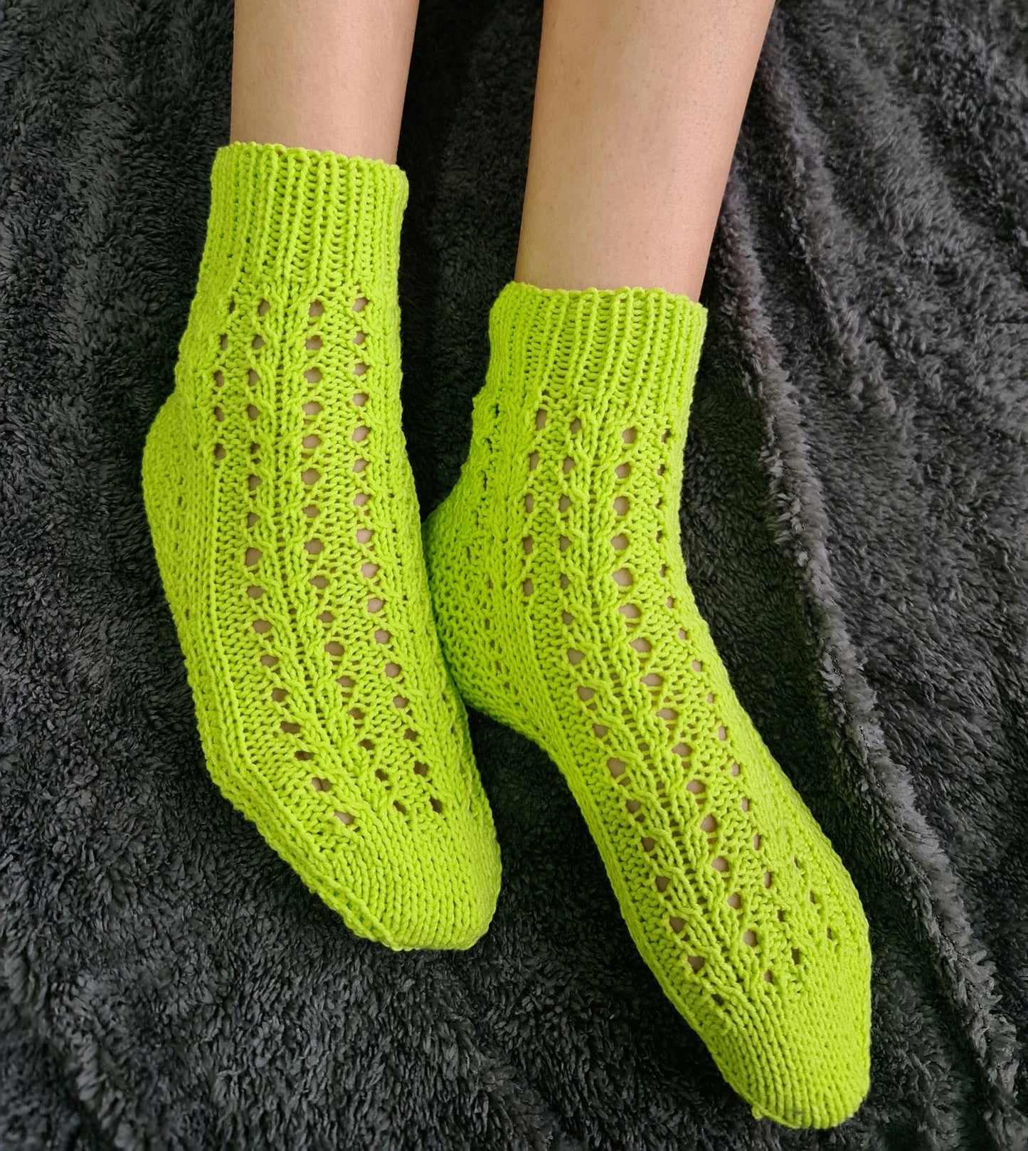 Short neon socks, Lace socks, Spring socks