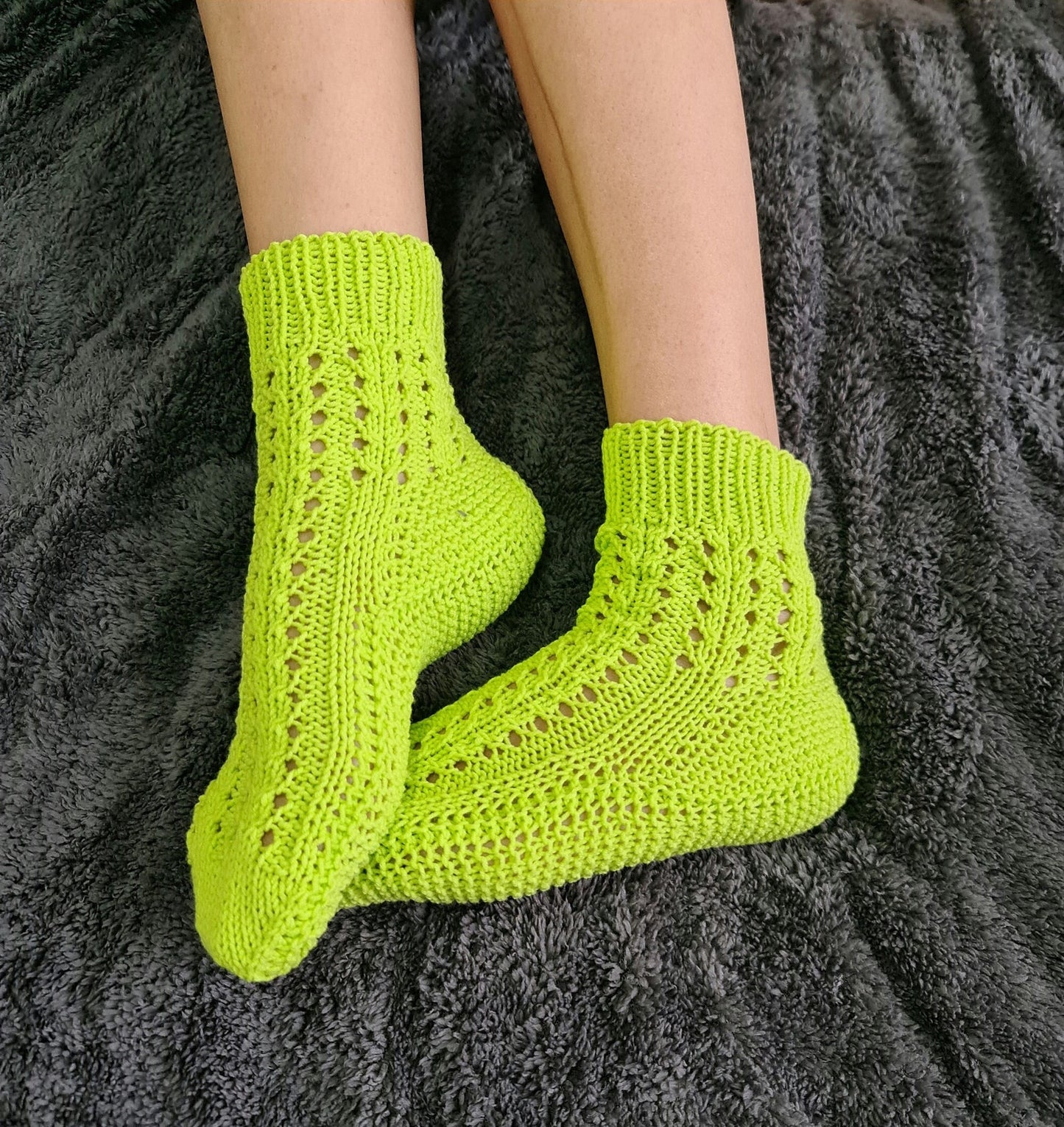 Short neon socks, Lace socks, Spring socks