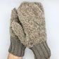 Brown fluffy mittens with a sparkle effect, Cute plush gloves, Alpaca Wool Mohair gloves
