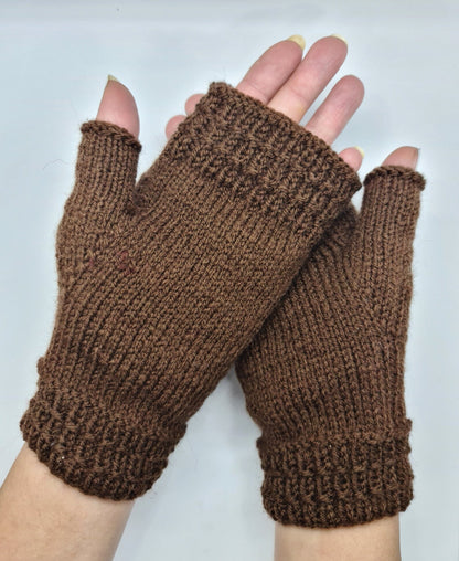 Wool blend fingerless gloves for women, Soft stylish and warm fingerless mittens