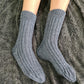 Gray ribbed unisex long socks