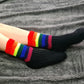 Rainbow crew socks, Socks with colorful stripes