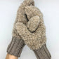 Brown fluffy mittens with a sparkle effect, Cute plush gloves, Alpaca Wool Mohair gloves