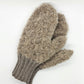 Brown fluffy mittens with a sparkle effect, Cute plush gloves, Alpaca Wool Mohair gloves