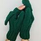 Green convertible mittens