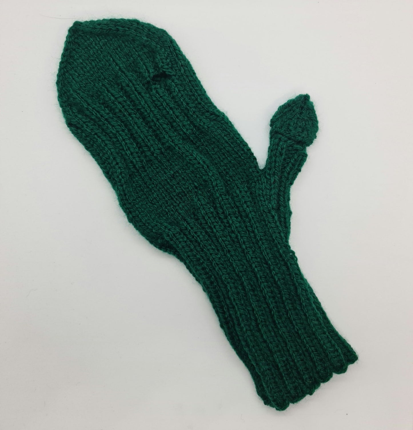 Green gloves with finger holes