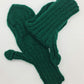 Green gloves with finger holes