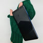 Green gloves with finger holes