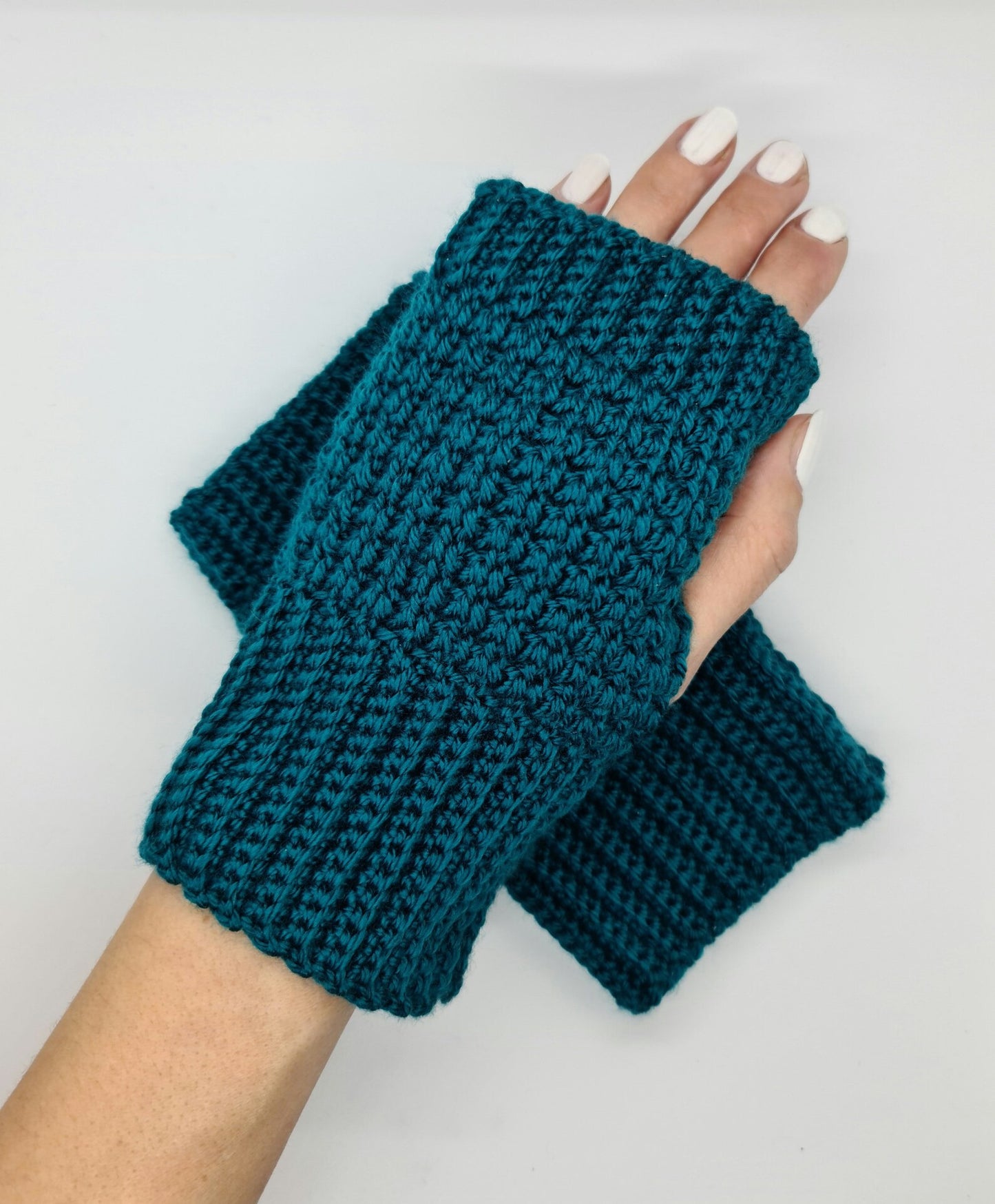 Fingerless acrylic gloves