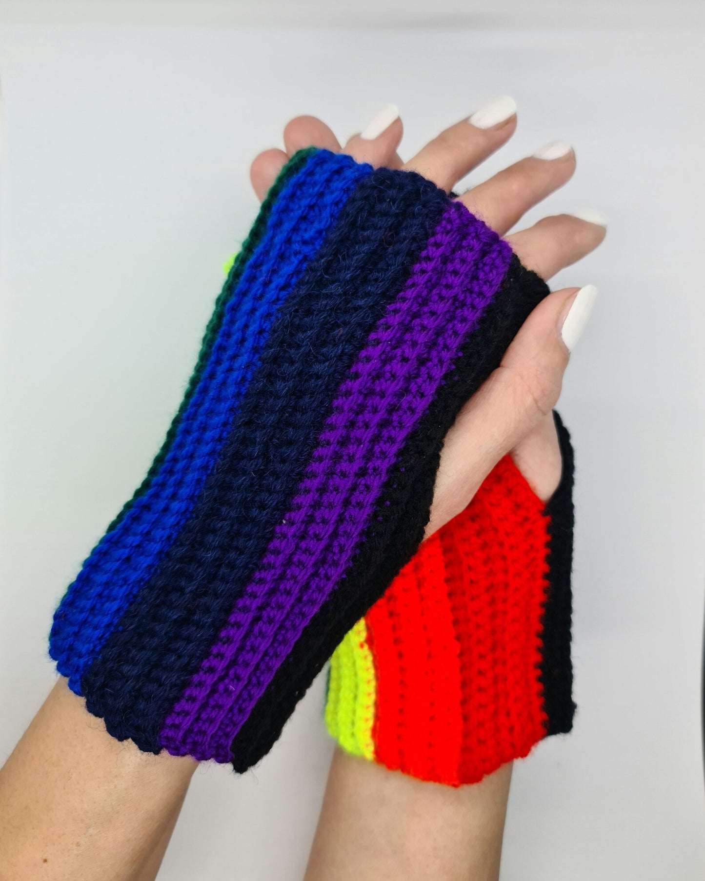 Rainbow mittens