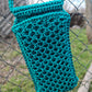 Crossbody mobile phone mini-bag, Crochet macrame purse, Vegan strappy phone case