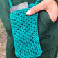 Crossbody mobile phone mini-bag, Crochet macrame purse, Vegan strappy phone case